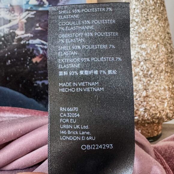 Anthropologie Dusty Rose Blush Krisha Velvet Mock Neck Short Sleeve Top, X-Small - Picture 9 of 10